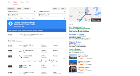 Google Flight search mimics another Hipmunk UX trick