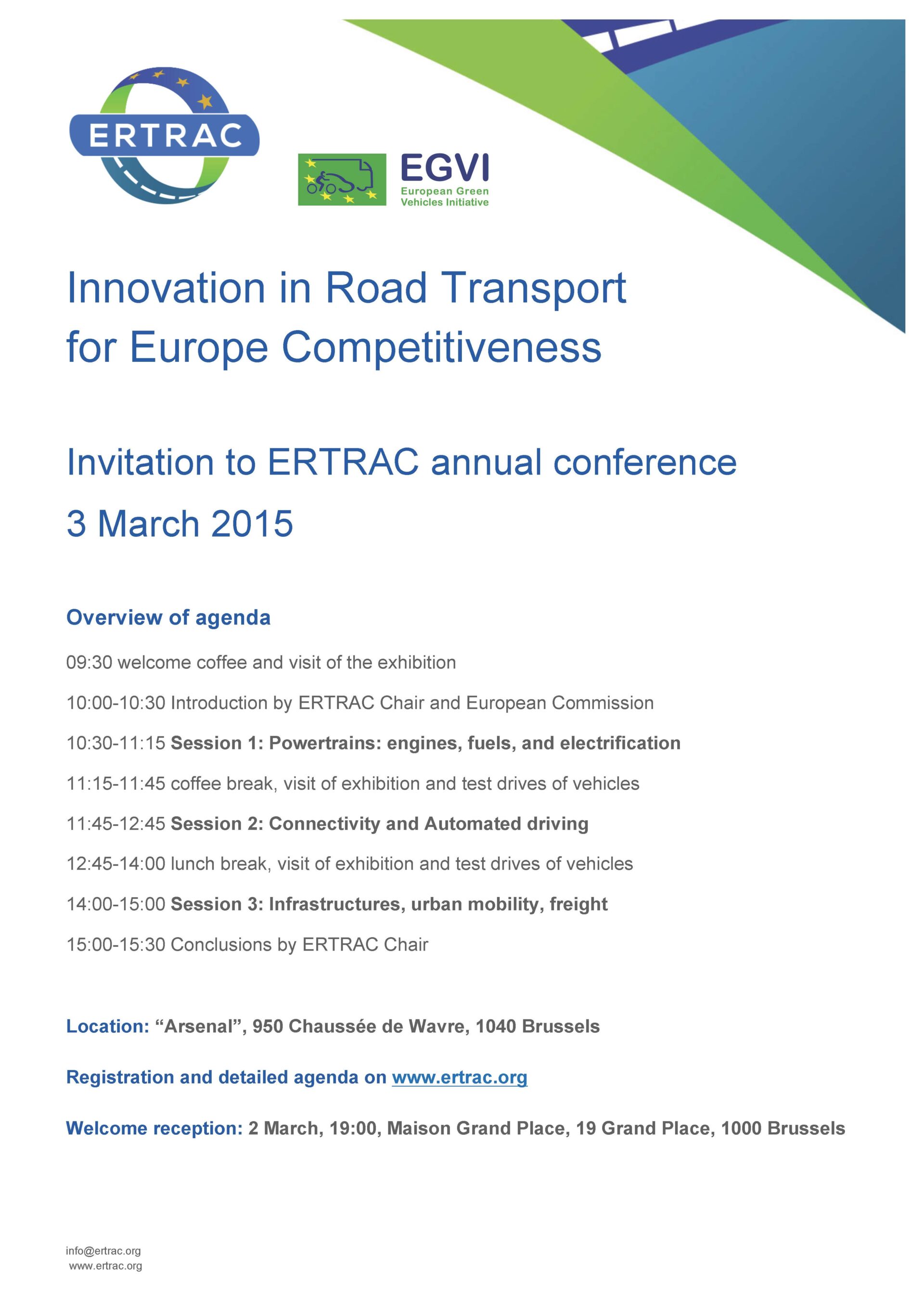 overview agenda ERTRAC 3 March conference