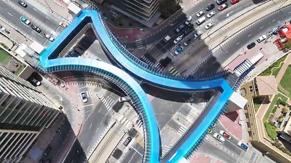 RTA opens a unique four-way footbridge in Dubai