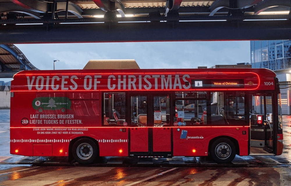 Brussels bus company STIB spreading Christmas wishes in song