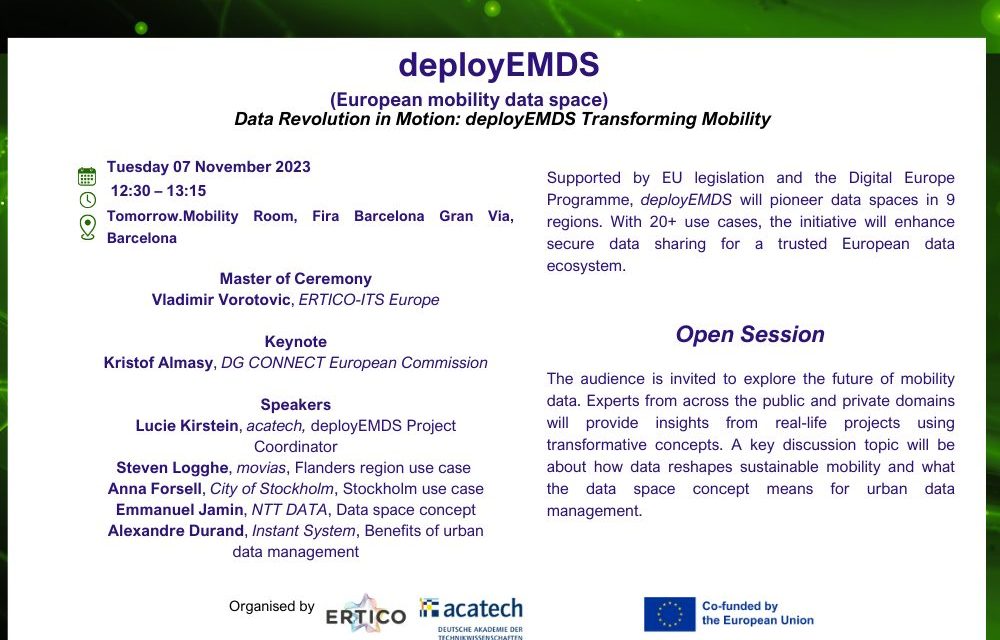 deployEMDS (European mobility data space) kicks off in Barcelona, 07/11