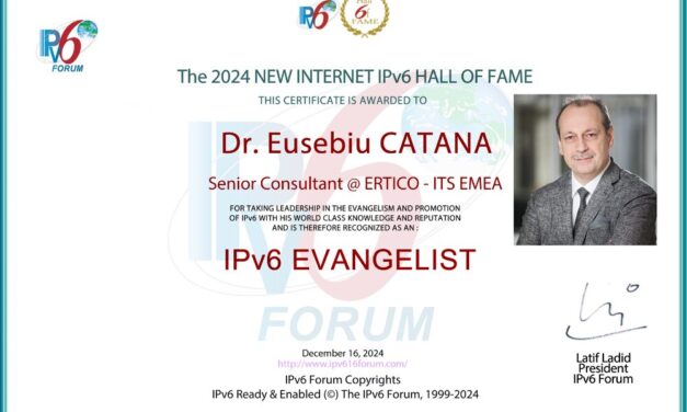 Dr Catana, Head of Transport for Logistics at ERTICO receives the 2024 IPv6 Hall of Fame