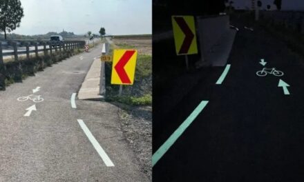 More safety with SWARCO Photoluminescent Bike Lane Markings