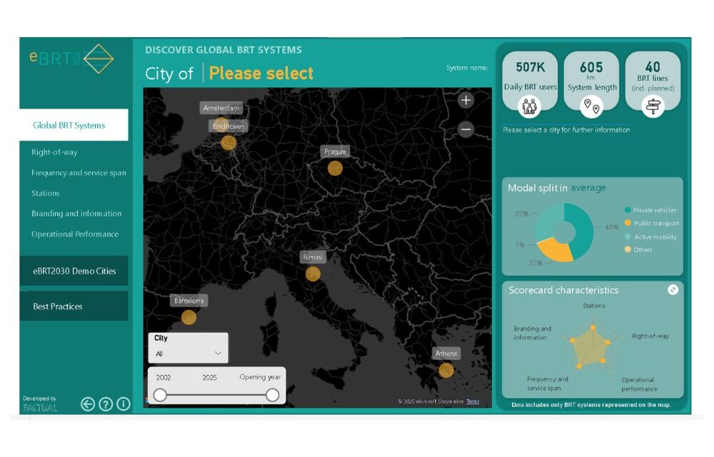 Explore the Dynamic Mapping of eBRT2030 Demo Cities