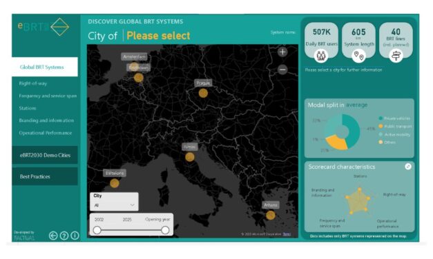 Explore the Dynamic Mapping of eBRT2030 Demo Cities