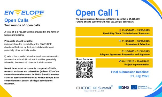 ENVELOPE project launches open call for 5G and 6G experimentation across Europe